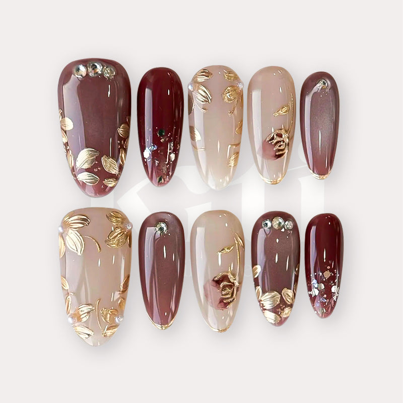 Gilded Burgundy Rose