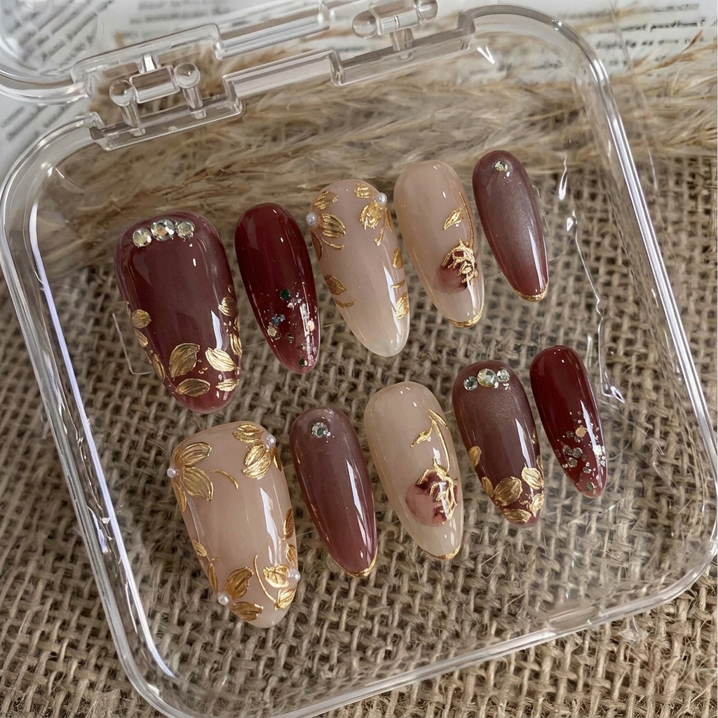 Gilded Burgundy Rose
